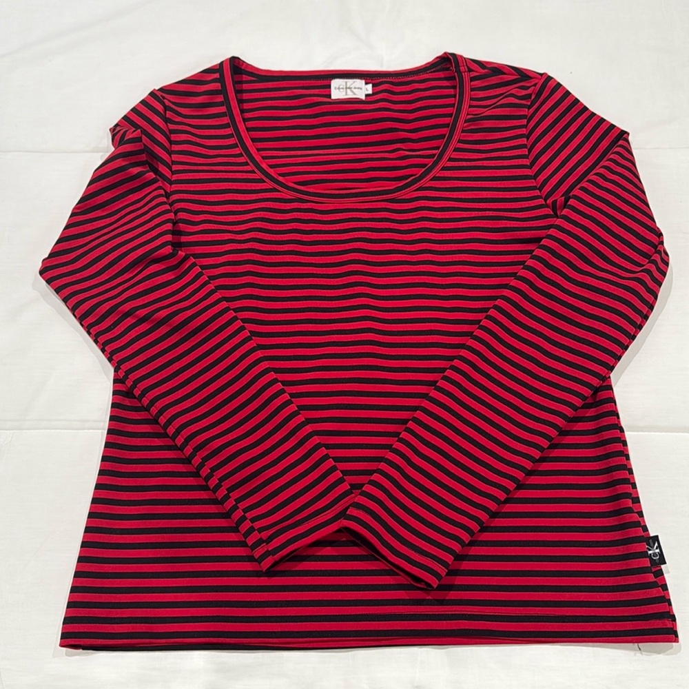 Striped Red and Black Women's Top